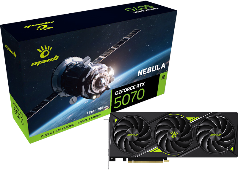Manli NEBULA RTX 5070 12GB GDDR7 Triple Cooler - Graphics Card Manli NEBULA RTX 5070 12GB GDDR7 Triple Cooler - Graphics Card